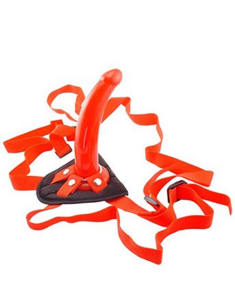 California Exotics Sophia's Red Rider Harness with Dong