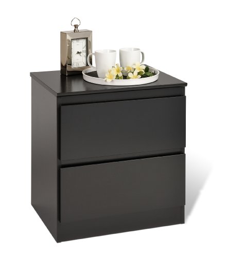 Prepac Espresso Avanti 2 Drawer Nightstand with Lock