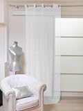 VOILAGE A OEILLETS UNI 140x240 cm ACAPULCO BLANC Infroissable, Oeillets M&eacute;tal