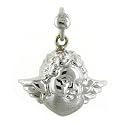 18K White Gold Satin & Polished Angel Pendant