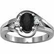 14K White Gold Onyx and Diamond Ring