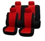 FH-FB060114 Trendy Elegance Car Seat Covers, Airbag compatible and Split Bench, Red / Black color