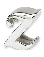 Reflection Beads Silver Letter Z Script Alphabet Bead