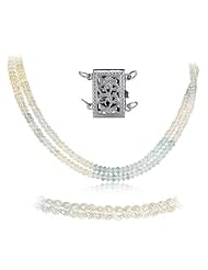 240.00 Cts AA Multi-Colored Aquamarine Necklace in 14K White Gold