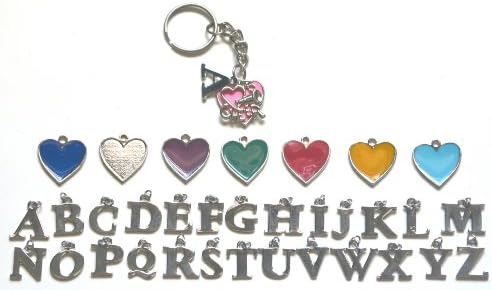Love To Cheer with Purple Heart Keychain Key Chain and Initial Letter S