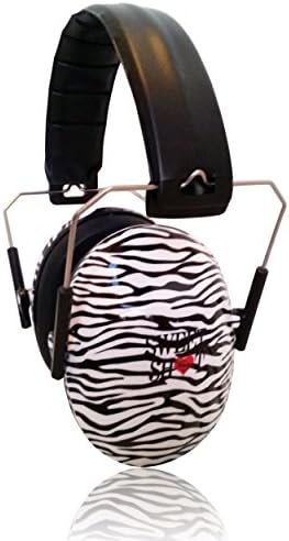 Womens Shooting Hearing Protection Ear Muffs Designer Leopard or Zebra Print (Zebra Print)