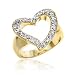 Bling Jewelry Gold Vermeil Pave CZ Open Heart Ring [Jewelry]