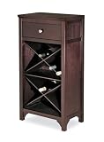 Contemporary Criss-Cross Style Wine Rack w/Drawer