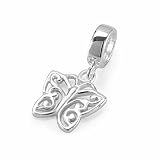 Chuvora Sterling Silver Butterfly Dangle Bead Charm Fits Pandora Bracelet
