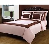 10-PC Pink and Chocolate Queen size Hotel Down Alternative Bed in a bag Comforter set... by made Royal tradition