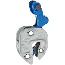 Campbell 6423905 GX Plate Lifting Clamp with Chain Connector, 1/16" - 3/4" Grip, 1 ton Working Load Limit