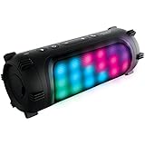 Sharper Image SBT614BK Wireless Bluetooth Party Speaker with LED Color-Changing Lights (Black)