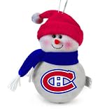 Pack of 3 NHL Montreal Canadiens Plush Snowman Christmas Ornaments 6"