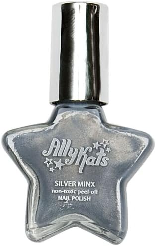 Allykats Nontoxic Sparkle Peel-Off Nail Polish, Silver Minx, 1 Ounce (Pack of 2)