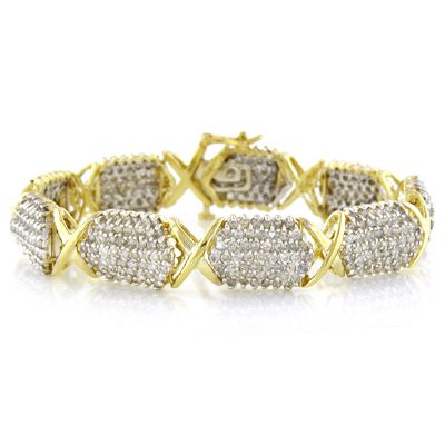 10K Diamond Cluster X Bracelet 7