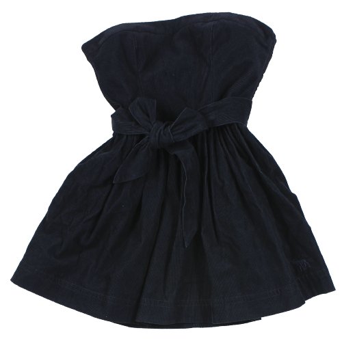 Abercrombie & Fitch Women's Strapless Corduroy Belted Dress (Navy Blue) (10)