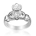 Bling Jewelry Sterling Silver Irish Celtic Pave CZ Friendship Claddagh Ring