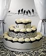 Weddingstar Inc.-Grand Display Tower For Cupcakes - Love Bird Damask