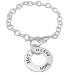 Italian Sterling Silver Faith, Love, Hope Toggle Bracelet