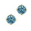 1/3 ct. Blue - I1 Round Brilliant Cut Diamond Earring Studs in 14K Yellow Gold