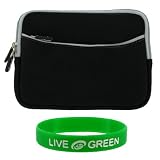Dual-Pocket Neoprene Sleeve Case for Amazon Kindle 2 (Kindle NOT Included), Black