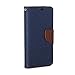 GMYLE (R Wallet Case Classic for Samsung Galaxy S4 Active i9295 - Blue and Brown PU Leather Slim Magnetic Flip Stand Cover