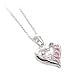 Heart Of Mother and Child With Pink CZ On Necklace
