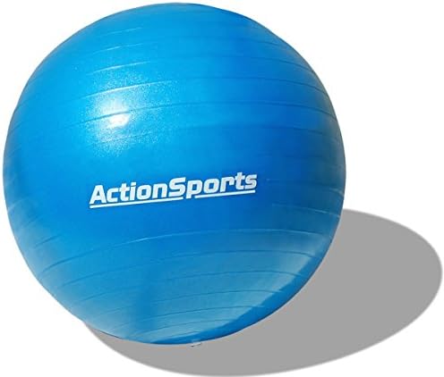 Action Sports Anti-burst Exercise Stability Ball with Pump (Blue (55 cm))