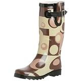 Chooka Womens Mod Dot Coffee Rainboot