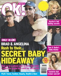 OK Weekly Magazine Angelina Jolie April 10, 2006 Issue (Sharon Stone, Jessica Simpson, American Idol)