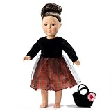 18 Inch Doll Clothes/clothing Fits American Girl - Holiday/christmas Dress Outfit Includes 18' Dolls Accessories