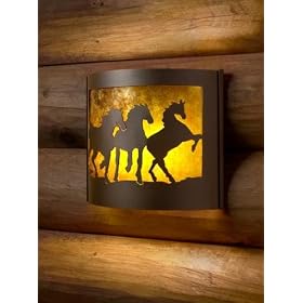Decorative Indoor Wildlife Sconces (Mustangs/right)