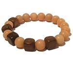 Quartz Bracelet 18 Stretch Peach Brown Wood Gemstone Crystal Healing Beaded