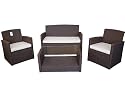 Gartengarnitur Barcelona / Poly Rattan schwarz + Polster - 7tlg.
