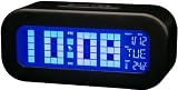 誠時(セイジ) 置時計 トノン アラーム付きLCD置時計 LCD-002BK ブラック バックライトブルー