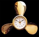 Nautical Clock in Solid Brass Propeller Clock with Beveled Glass