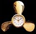 Nautical Clock in Solid Brass Propeller Clock with Beveled Glass
