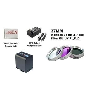 Extended Life Replacement Battery Pack BP-819 2700MAH With LED Indicator + Rapid 110/220V AC/DC CG-800 Replacement Battery Charger For The Canon hf11, hf10, hf20, hf100, hf200, HG21, M30, M31, M32, M300 Includes Bonus 3 Piece Multi Coated HD Filter Kit (UV,PL,FLD) + SSE Micro Fiber Cleaning Cloth