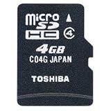 新製品☆ 【4GB】 東芝 CLASS4対応 microSDHCカード ハイスピードタイプ(クリアケース付) SD-C04GR6W4