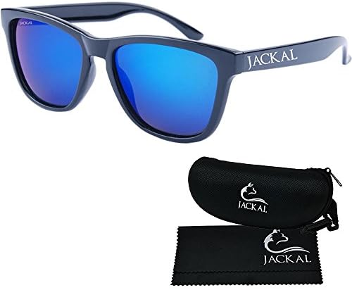 Jackal Thai Sunglasses C005 Blue Mirror Polarized Lens Black Frames from Chiang Mai Thailand
