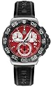 Tag Heuer Formula 1 Chronograph Steel Red Dial Black Rubber Mens Watch CAH1112.BT0714