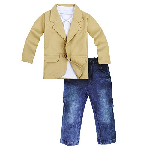 Big Elephant 3 Pieces Baby Boys Shirt Jacket Jeans Set Toddler Pants Clothing D99, 5