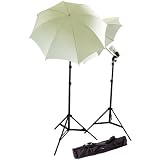 CowboyStudio Photography Studio Continuous Lighting Kit w/ Two 45w 5000k Daylight Balanced Fluorescent Photo Light Bulbs & Carry Case