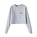 Fedi Apparel Womens Long Sleeve Hoodie Pullover Blouse Pattern Sweatshirt Grey