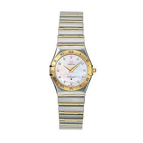 Click here to buy Omega WoMens Constellation Quartz Small Diamond Bezel Watch #1272.75.00 by Omega.