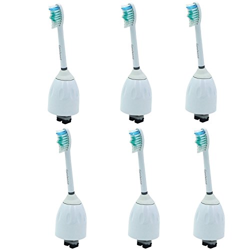 Genkent Replacement Toothbrush Heads For Philips Sonicare E Series Toothbrush HX7002 HX7022 Essence Xtreme Elite Advance cleancare (6-Pack)
