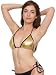 American Apparel Shiny Triangle Top Medium-Lamé Gold / Black