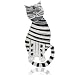 Sterling Silver Striped Cat Pin