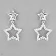 Earrings With 0.90ctw Cubic zirconia in 925 Sterling silver Length 25mm
