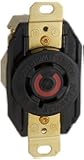 Hubbell Wiring Systems HBL2430 Twist-Lock Single Receptacle, 20 Amp, 480VAC, 3 Phase, 3 Pole, 4 Wire, Black